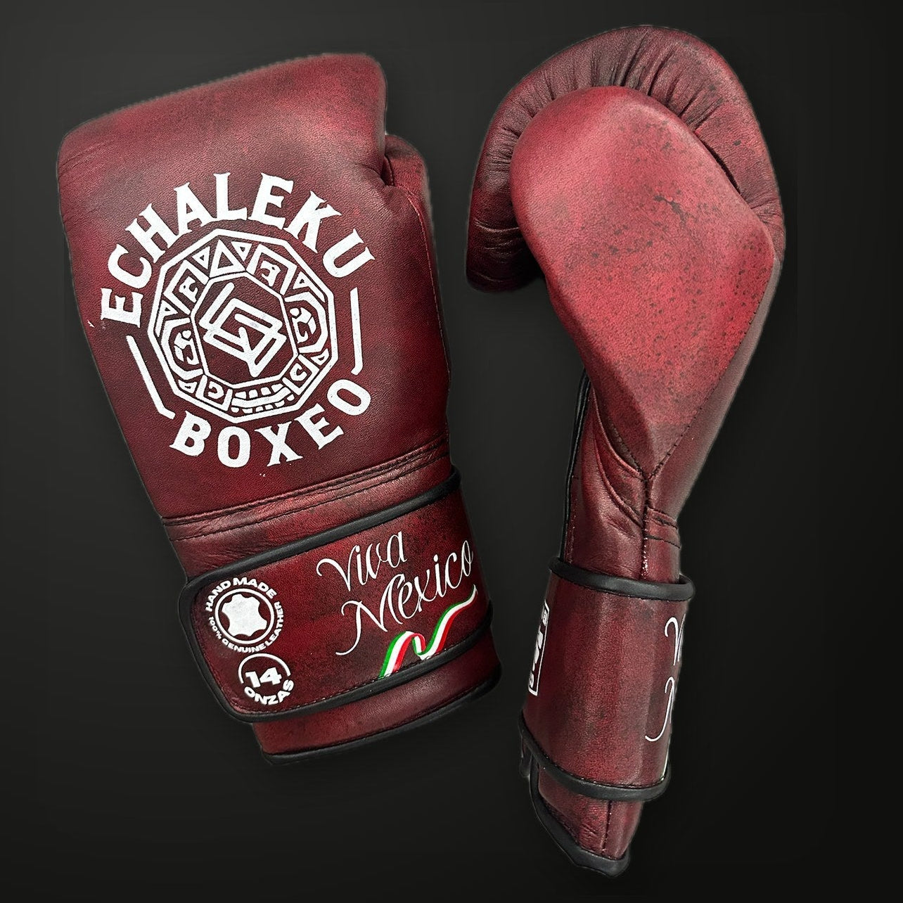 Guantes de boxeo Viva México rojos Echaleku Boxeo, vista 2