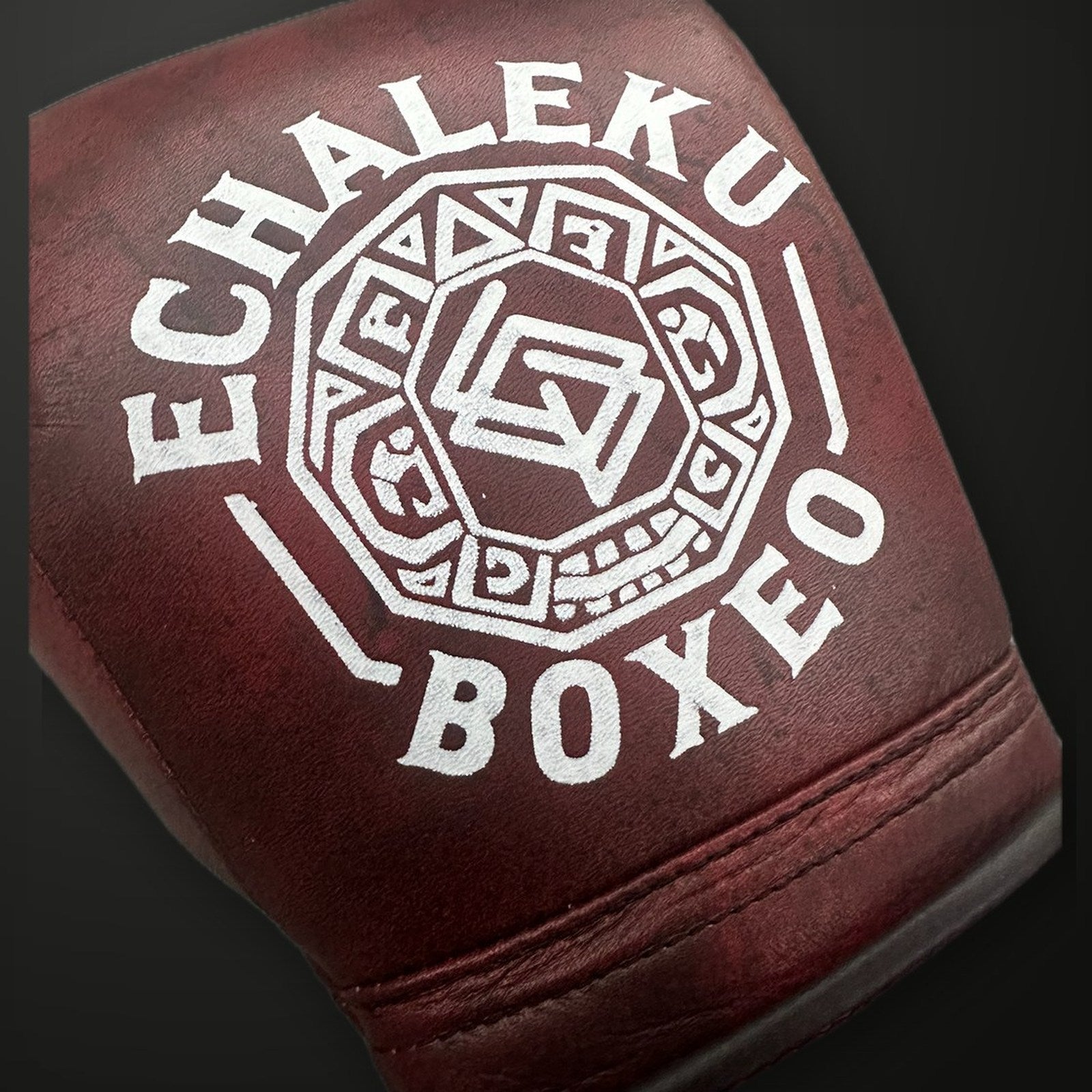 Guantes de boxeo Viva México rojos Echaleku Boxeo, detalle 3