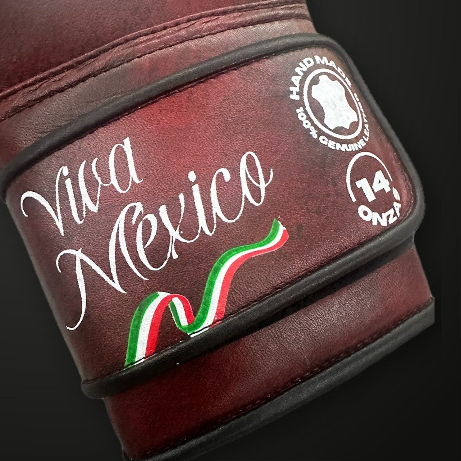 Guantes de boxeo Viva México rojos Echaleku Boxeo, detalle 4